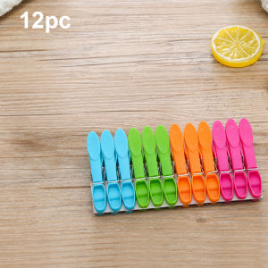 12-48pc Colorful Plastic Clothespins Windproof Hanging Clips Clothes Socks Underwear Towel Clips Multiuse Home Organization