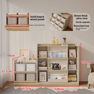 KEBIXIONG | Wooden Montessori Childrens Storage Cabinet
