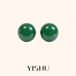 YISHU | New Chinese Style Vintage Earrings Ice Jade Chalcedony
