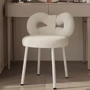 Creamy Style Backrest Makeup Chair