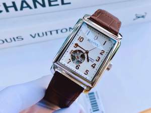 ĐỒNG HỒ NAM CHÍNH HÃNG BULOVA 96A268 Automatic Sutton Open Heart Brown Leather Men’s Watch