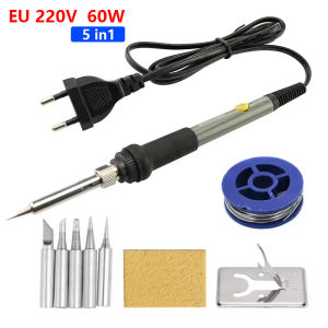 60W Adjustable Temperature Electric Soldering Iron Welding Iron Rework Station Heat Pen Tips DIY Repair Tool