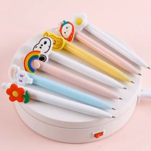 Bút Gel Bấm Macaron Có Charm Dễ Thương Ngòi 0.5mm Mực Đen