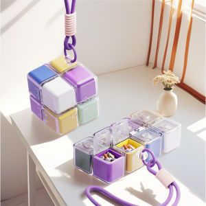 12Grids Portable Magnetic Pill Box Medicine Dispensing Box Pill Container Case Weekly Tablet Holder Sealed Pill Storage Dispenser