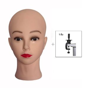 Professional แต่งหน้าตุ๊กตาหัว Bald Manikin สําหรับทําวิกผมจัดแต่งทรงผมหมวก Hairdressing หมวก Headwear ขาตั้งจอแสดงผล
