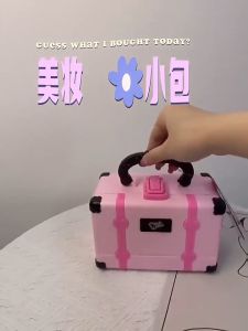 Pretend Play Mini Washable Makeup Kit Real Cosmetic Vanity Kit for Girls