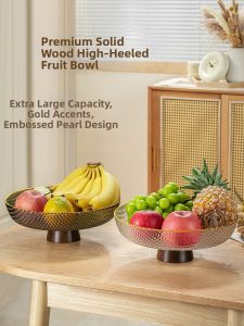 CRISTALGLASS | Aesthetic Large Capacity Fruit Plate Ornamental Dry Fruit Box