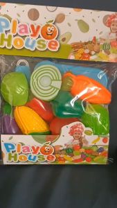 ของเล่น หั่น ผัก 8 ชนิด พร้อมมีด ของเล่น และ เขียง ที่รองหั่น  ผัก ผลไม้ มีขนาดใหญ่พอเหมาะสำหรับมือน้องๆ คุณภาพดี สีสันสดใส