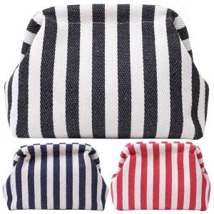 Womens Wristlet Clutch Bag with Stripes Elegant Evening Handbag Small Compact Pouch for Travel and Events