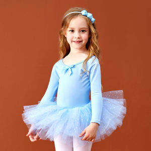 เด็ก Dancewear แขนยาวฤดูใบไม้ร่วง Tutu กระโปรงสําหรับสาวบัลเล่ต์เต้นรําเครื่องแต่งกายผ้าฝ้ายฟักทอง Elf ยี่ห้อ