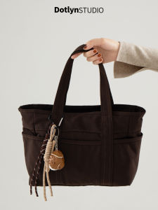 Dotlyn Large Capacity Casual Solid Color Canvas Tote Bag for Work Commuting Fashionable Business Handbag Women