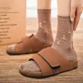Mens Cork Summer Beach Soft Leather Womens Flat Outdoor Fashion Slippers Men Lubricant Babouche Femm. 