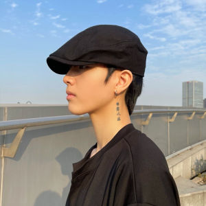 หมวกเบเร็ตทรงบางสำหรับผู้ชาย สไตล์ลำลอง ฤดูใบไม้ผลิ ฤดูร้อน ฤดูใบไม้ร่วง ฤดูหนาว หมวกเบเร็ตทรงปากเป็ดสีพื้น หมวกผ้าฝ้ายแบบลำลอง