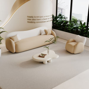 French Creamy Style Reception Area Designer Sofa No Wash Required