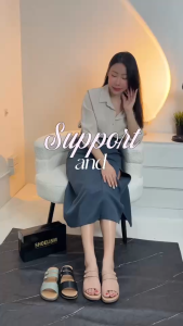 D29 #รองเท้าสุขภาพ เพิ่มความลัคชูด้วยอะไหล่สีทอง งานเนี๊ยบทุกจุด ยืนหนึ่งเรื่องความใส่สบาย SHOELISM #รองเท้าผู้หญิง