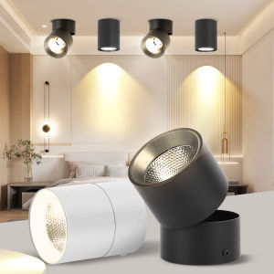 CANMEIJIA Foldable Downlight 3Colors Ceiling Lights Surface Mounted Downlight 7W 10W 15W Tricolor Pin Light for Kitchen Bathroom Corridor Home Decor Lamp