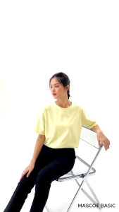 MASCOT Kaos Oversize Wanita Kekinian Tali Karet Serut Tengah Bahan Cotton Combed Premium (M.2442)