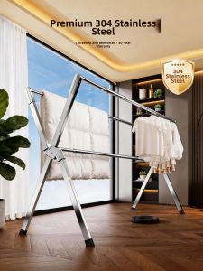MINGZHI | Stainless Steel Thickened Folding Drying Rack Balcony