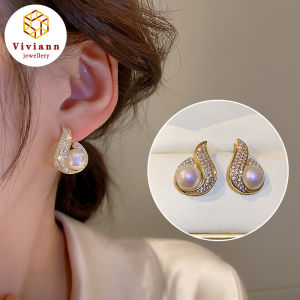 Viviann Original sterling silver Fashion white Pearl Earrings For Women Sparkling pearl Pendant Elegant pearl Earrings Jewelry Pearl Earrings Fashion 925 Sterling Silver Drop Earring White Pearl Jewelry With Box