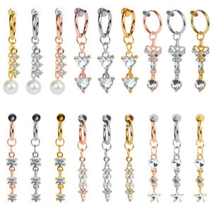 แหวนหัวนม Zirconia Heart Shaped ไม่ต้องเจาะ 316 Titanium Steel ประดับมุก เครื่องประดับอวัยวะภายในแบบใหม่ เครื่องประดับแฟชั่น