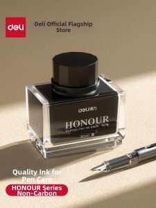 deli | Non-carbon Ink for Fountain Pen Black Blue Red Quick Drying