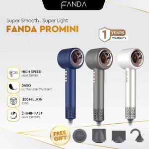 Fanda Pro Mini Hair Dryer | 200 Million Negative Ions | 365g Lightweight | Fast Drying | Hair Styler | Hairdryer | 吹风机