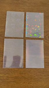 50pcs Heart Photocard Sleeves Toploader Protector Unseal Inner Sleeves Laser Card Sleeve Holographic Film
