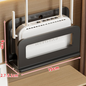 Wall-Mounted Expandable Router Storage Rack TV Box Holder No-Drilling Carbon Steel Simple Modern Style Home Furniture