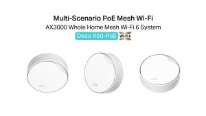 TP-Link Deco X50-PoE AX3000 Whole Home Mesh WiFi 6 System with PoE - 1/2/3 Pack
