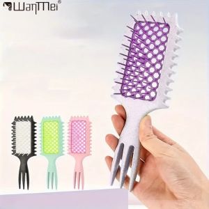 WANMEI 3-in-1 Normal Hair - Hollow Design Tangled Hair Comb Hair Brush Massage Anti-static Hollow Out Wet Curly Hair comb tool