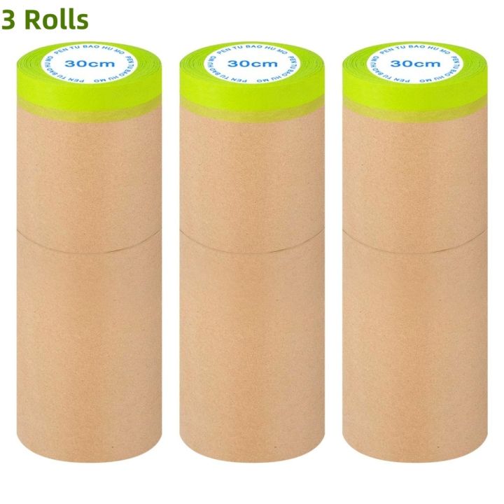 Yeesport 4 Rolls Pre-Taped Masking Paper For Painting, 6 In X 50 Ft - View #6