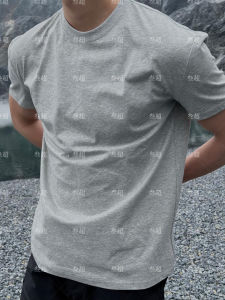 Ultra-Comfortable American Casual Solid Color T-Shirt with Nordic Tech Fabric Fitness Sport Ice Skin Quick-Dry Elastic round Neck Short Sleeve