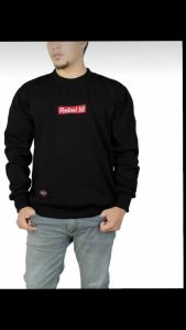 SWEATER CREWNECK REBELION DISTRO BAHAN BERKUALITAS LOGO BODRID DI JAMIN MURAH COD BISA BAYAR DI TEMPAT