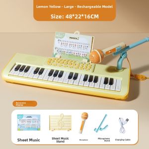 BABYSHOME | Beginner 37-Key Electronic Piano with Microphone for Kids