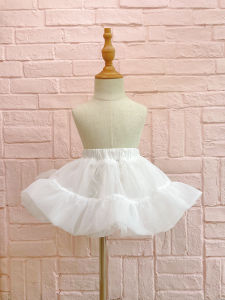 Lolita Skirt Support Soft Tulle No Bone Daily Childrens Short Puffy White Tulle Skirt Underlay for Girls Ages 1-6