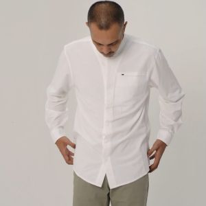 M Gee Baju Koko Lengan Panjang Pria Muslim Mgee Autus C062 White