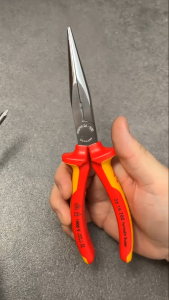 KNIPEX 26 16 200 VDE 1000V Insulated Snipe Nose Pliers 200mm Original Germany Heavy Duty Long Needle Nose Stork Beak Wire Side Cutter Tool