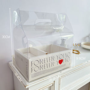 Premium Discount Core Seed Creative Transparent PVC Handheld Flower Arrangement Box Floral Shop Fresh Flower Bouquet DIY Packaging Gift Box