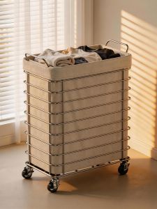 BANGJIE | Bathroom Clothes Storage Basket With Wheels
