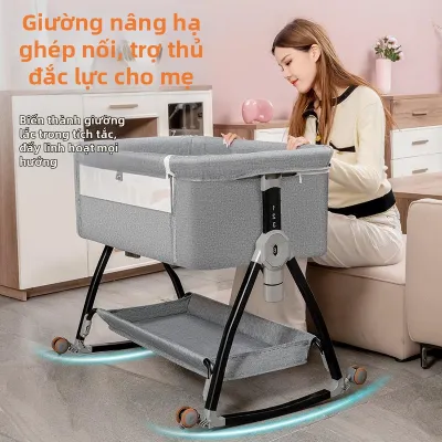 BOJIAJIAJU | Giường Em Bé Di Động Gấp Được với Bàn Thay Tã và Tính Năng Nôi