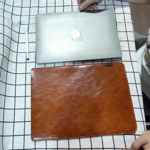 Simple Style Ultra Thin Super Slim 13.3 Inch Sleeve Pouch Cover PU Leather Laptop Bag Case For M2 MacBook Pro Air 13.6