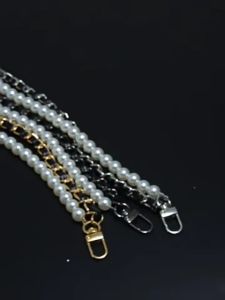 Vintage Pearl Bag Strap For Handbag Double Layer Chain Pearl Phone Lanyard Replacement Bag Accessory