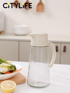 Citylife 695ml Glass Bottle Oil Sprayer Sauce Bottle Glass Storage Bottles for Oil and Vinegar Creative Oil Dispenser