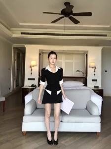 Stylish Unique French Style Black Illusion Two-Piece Shirt
