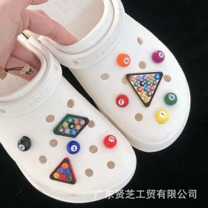 11Pcs Crocs Jibbitz Charms Detachable 3D Simulation Billiards Shoe Buckle Decoration for Crocs