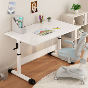 Hand-Cranked Height Adjustable Computer Desk Simple Design Writing Desk Home Office Desk Student Study Desk Childrens Learning Desk