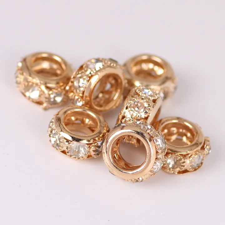 10Pcs 10/12mm Big Hole Metal Round Beads Crystal Glass Bead Crystal Mosaic Rhinestones For DIY Making Charms Bracelets Earrings | Lazada Singapore