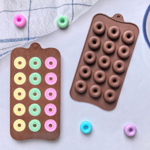 1pc 15 hole donut shaped DIY non stick silicone mold for gummies chocolates candies