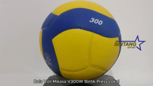 Bola Voli Mikasa V300W Bintik Press Lokal Bahan Kulit PU Kualitas Terbaik