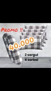 NEW Termurah Paket 4 Sarung Bantal Dan 2 Guling Motif Kotak Easthetic Korea TERBARU DAN TERMURAH